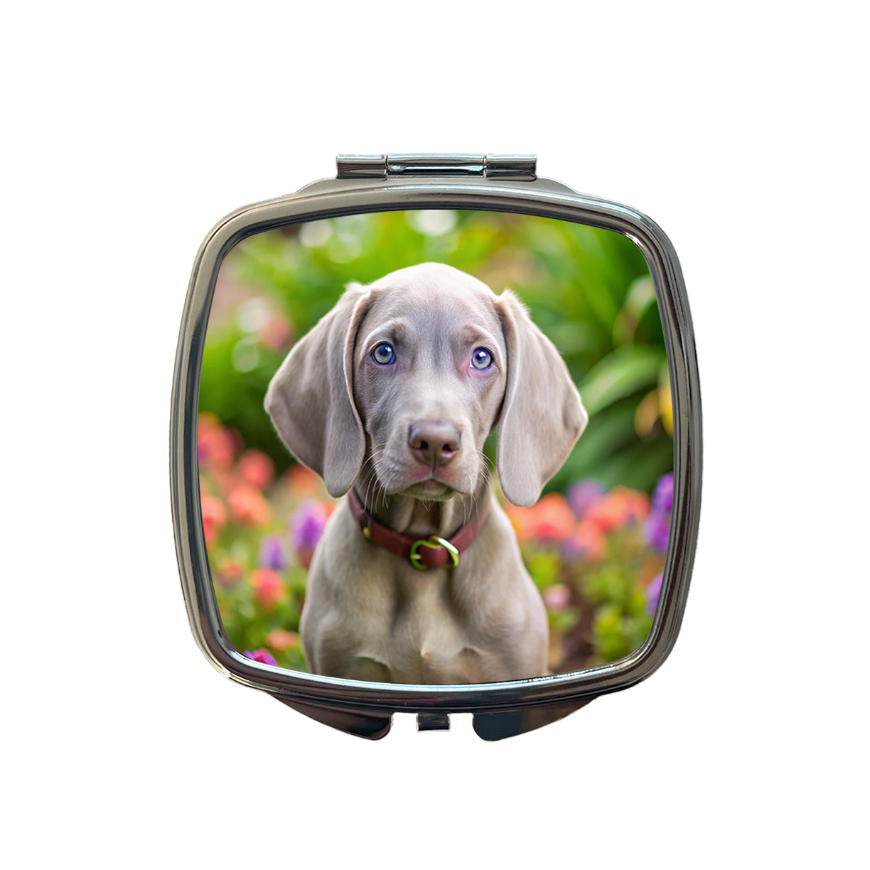 Weimaraner Dog Puppy Photo Small Travel Purse Handbag Pocket Makeup Compact Mirror