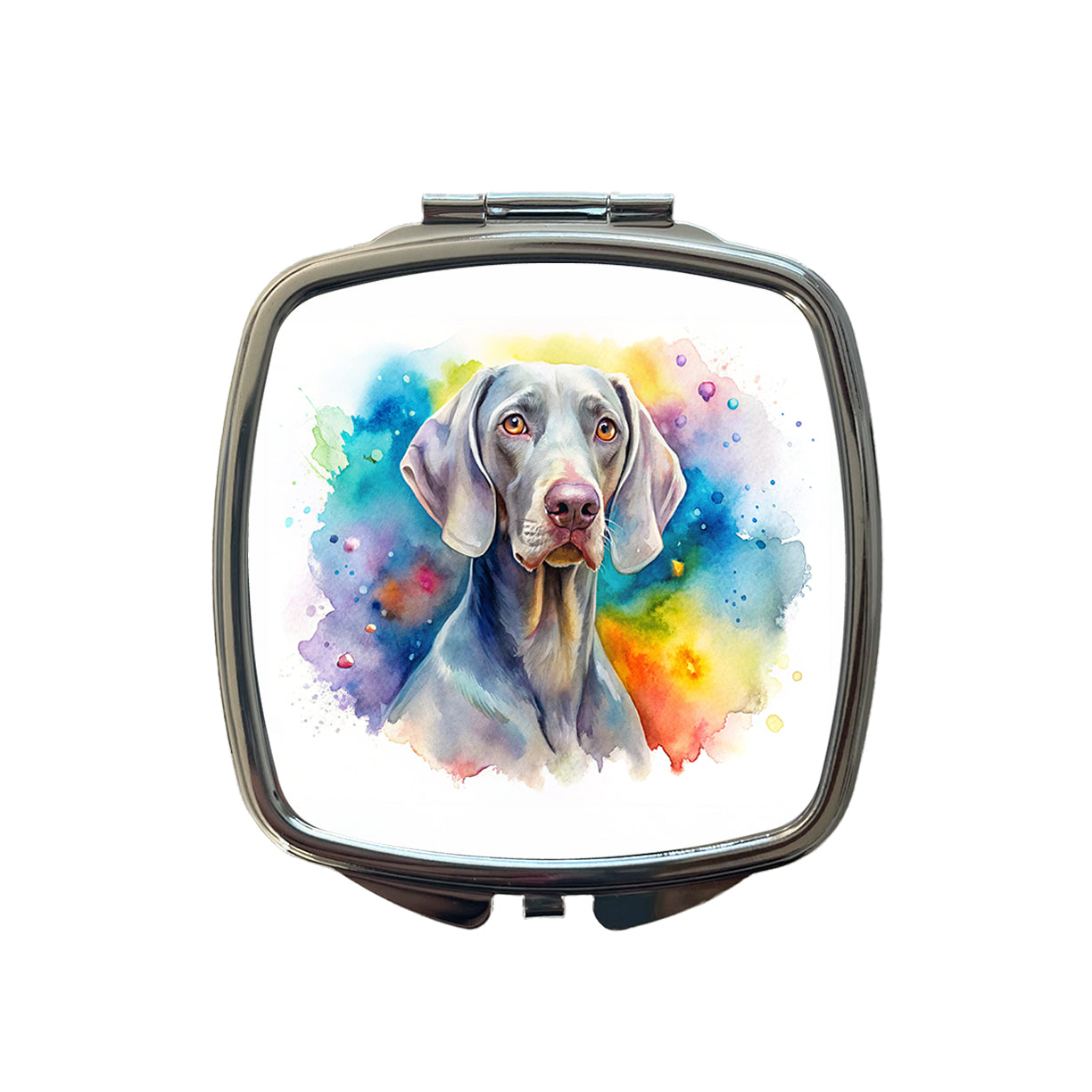 Weimaraner Dog Watercolor Style Small Travel Purse Handbag Pocket Makeup Compact Mirror