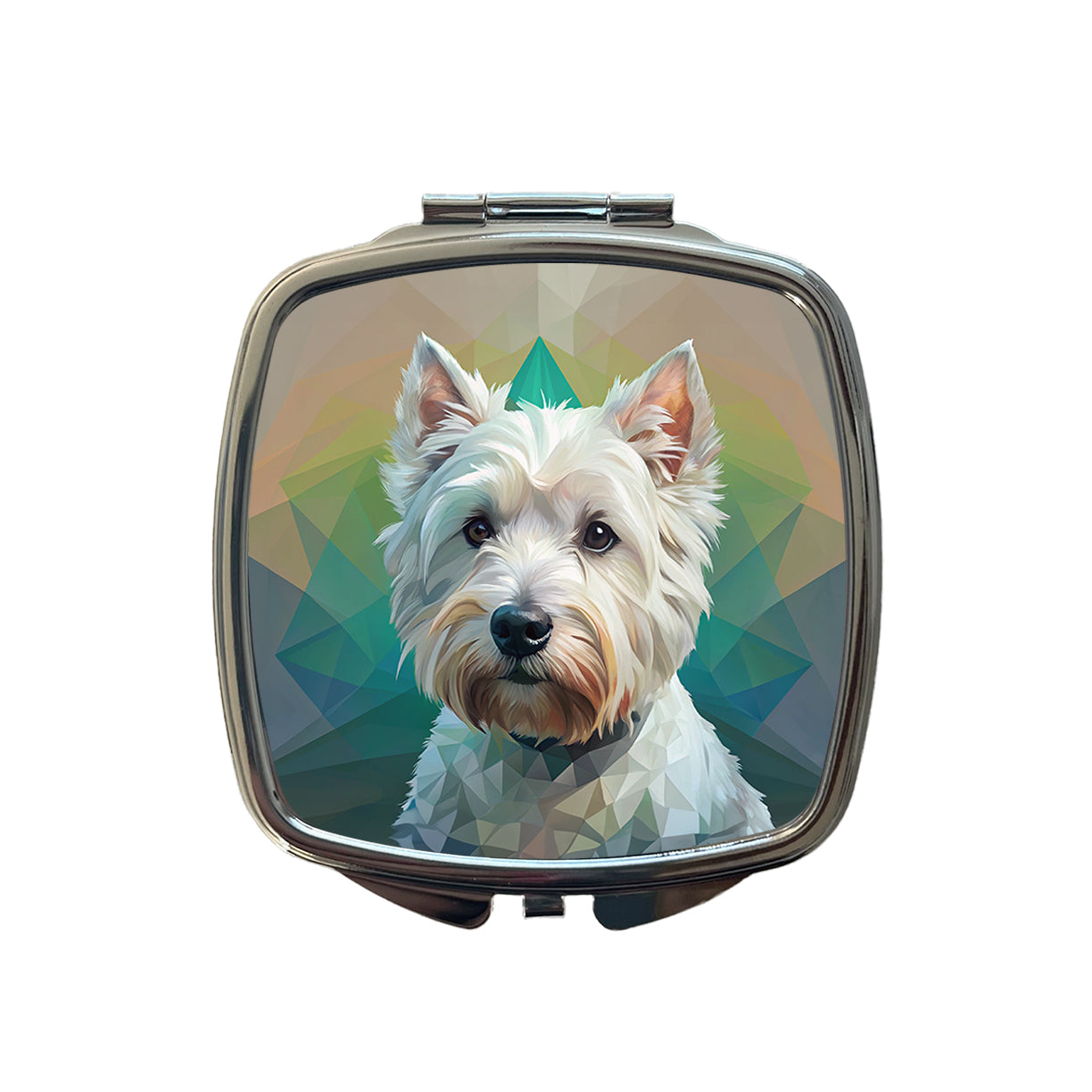 West Highland White Terrier Westie Dog Contemporary Art Small Travel Purse Handbag Pocket Makeup Compact Mirror