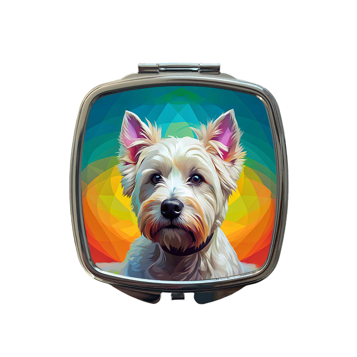 West Highland White Terrier Westie Dog Pop Art Small Travel Purse Handbag Pocket Makeup Compact Mirror