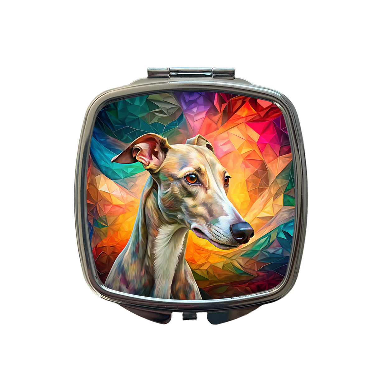 Whippet Dog Pop Art Small Travel Purse Handbag Pocket Makeup Compact Mirror
