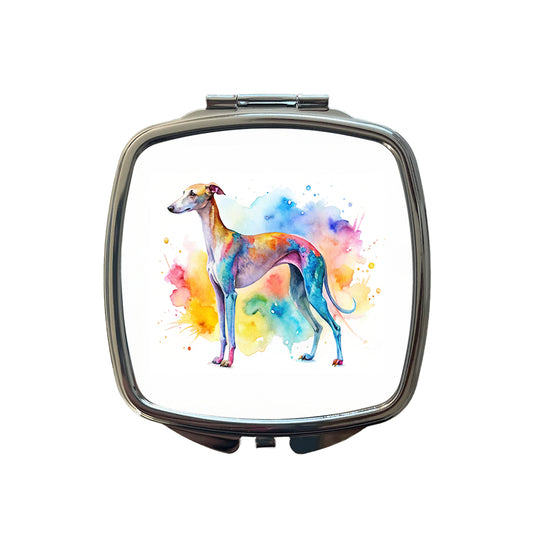 Whippet Dog Watercolor Style Small Travel Purse Handbag Pocket Makeup Compact Mirror