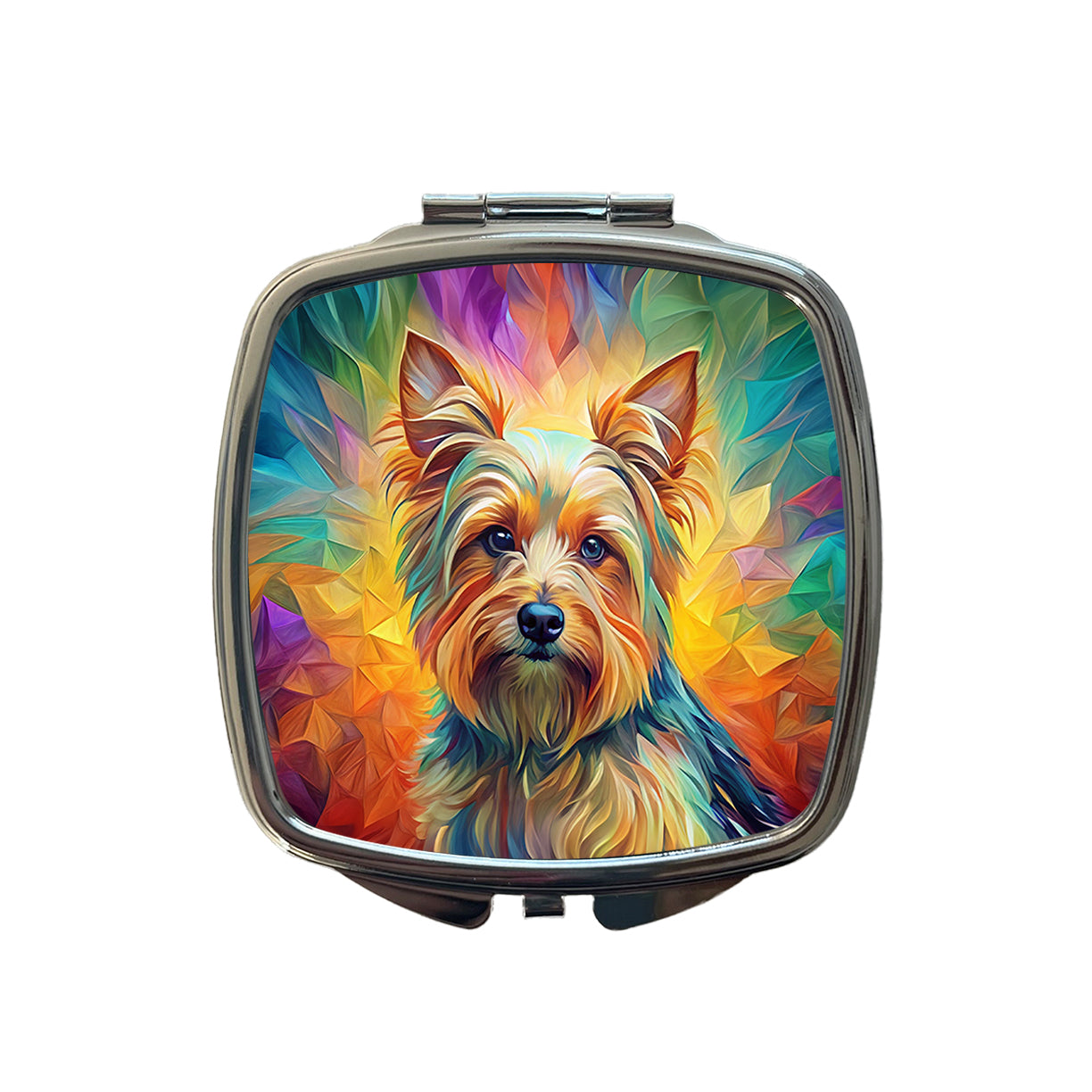 Yorkshire Terrier Yorkie Dog Abstract Art Small Travel Purse Handbag Pocket Makeup Compact Mirror