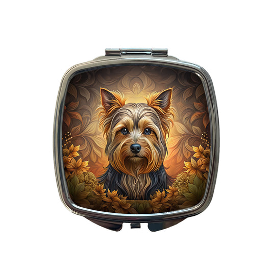 Yorkshire Terrier Yorkie Dog Art Nouveau Small Travel Purse Handbag Pocket Makeup Compact Mirror