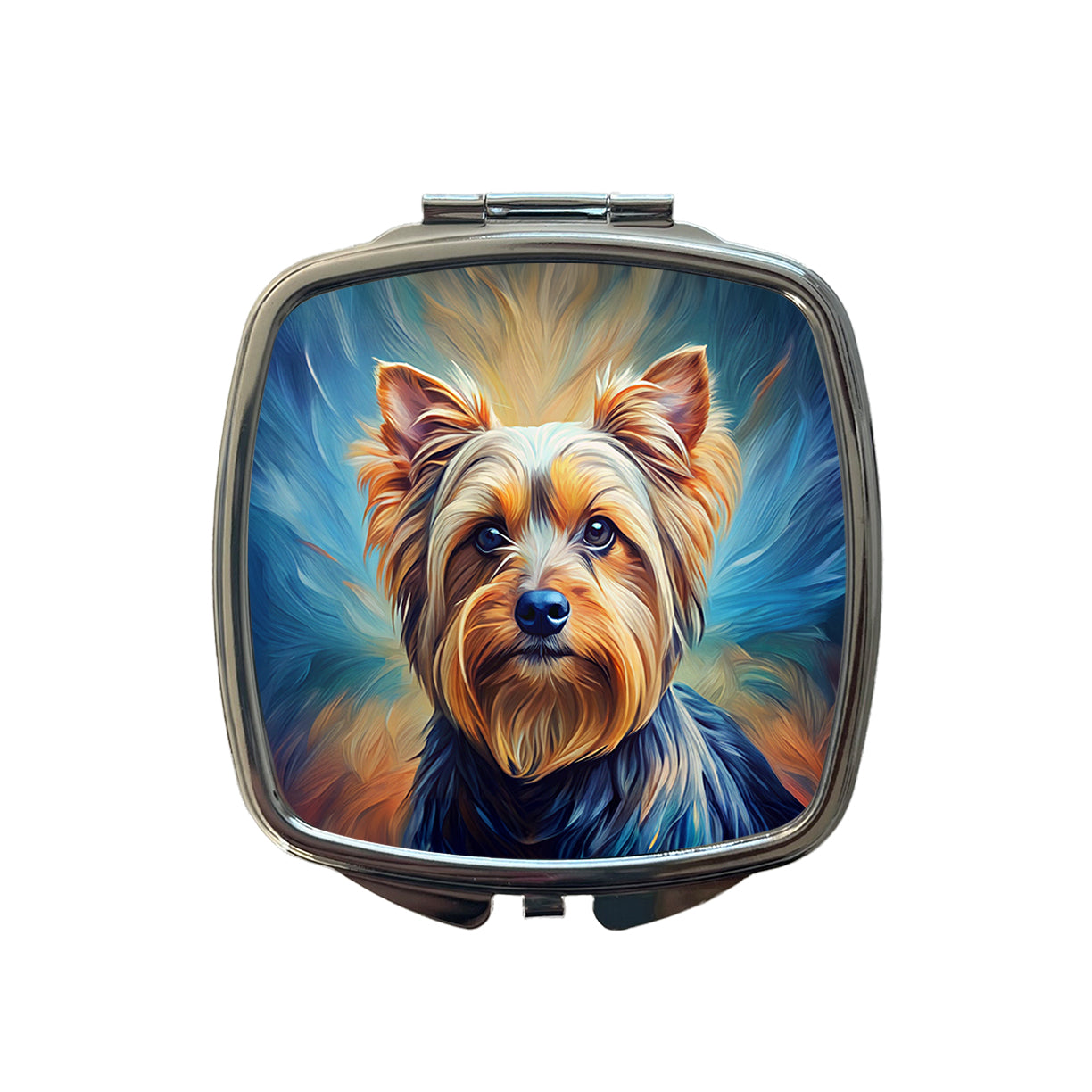 Yorkshire Terrier Yorkie Dog Expressionism Art Small Travel Purse Handbag Pocket Makeup Compact Mirror