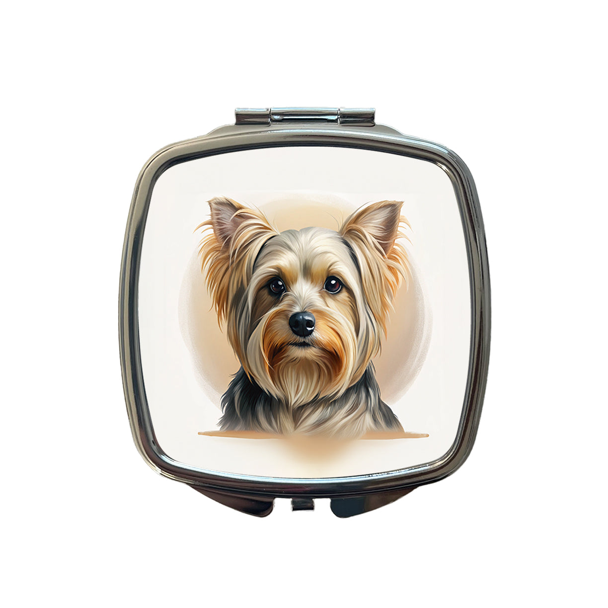 Yorkshire Terrier Yorkie Dog Illustration Small Travel Purse Handbag Pocket Makeup Compact Mirror