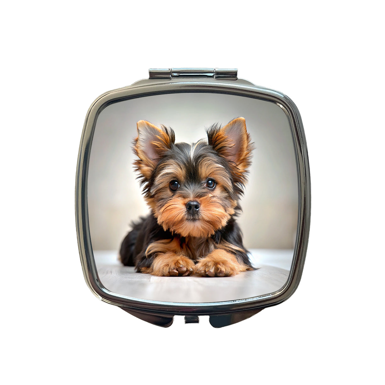 Yorkshire Terrier Yorkie Dog Puppy Photo Small Travel Purse Handbag Pocket Makeup Compact Mirror