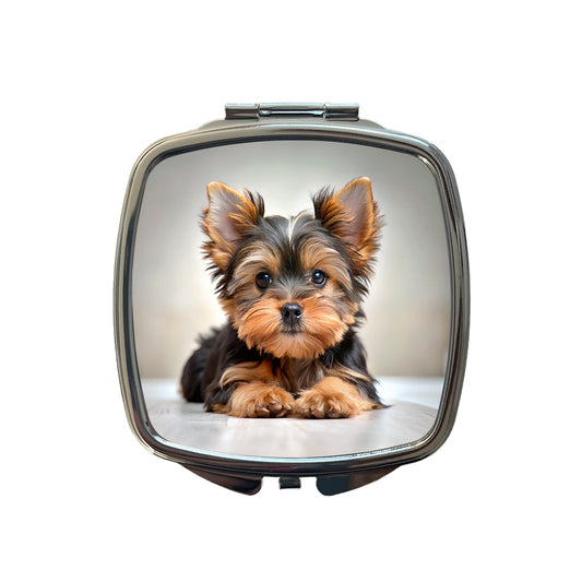 Yorkshire Terrier Yorkie Dog Puppy Photo Small Travel Purse Handbag Pocket Makeup Compact Mirror