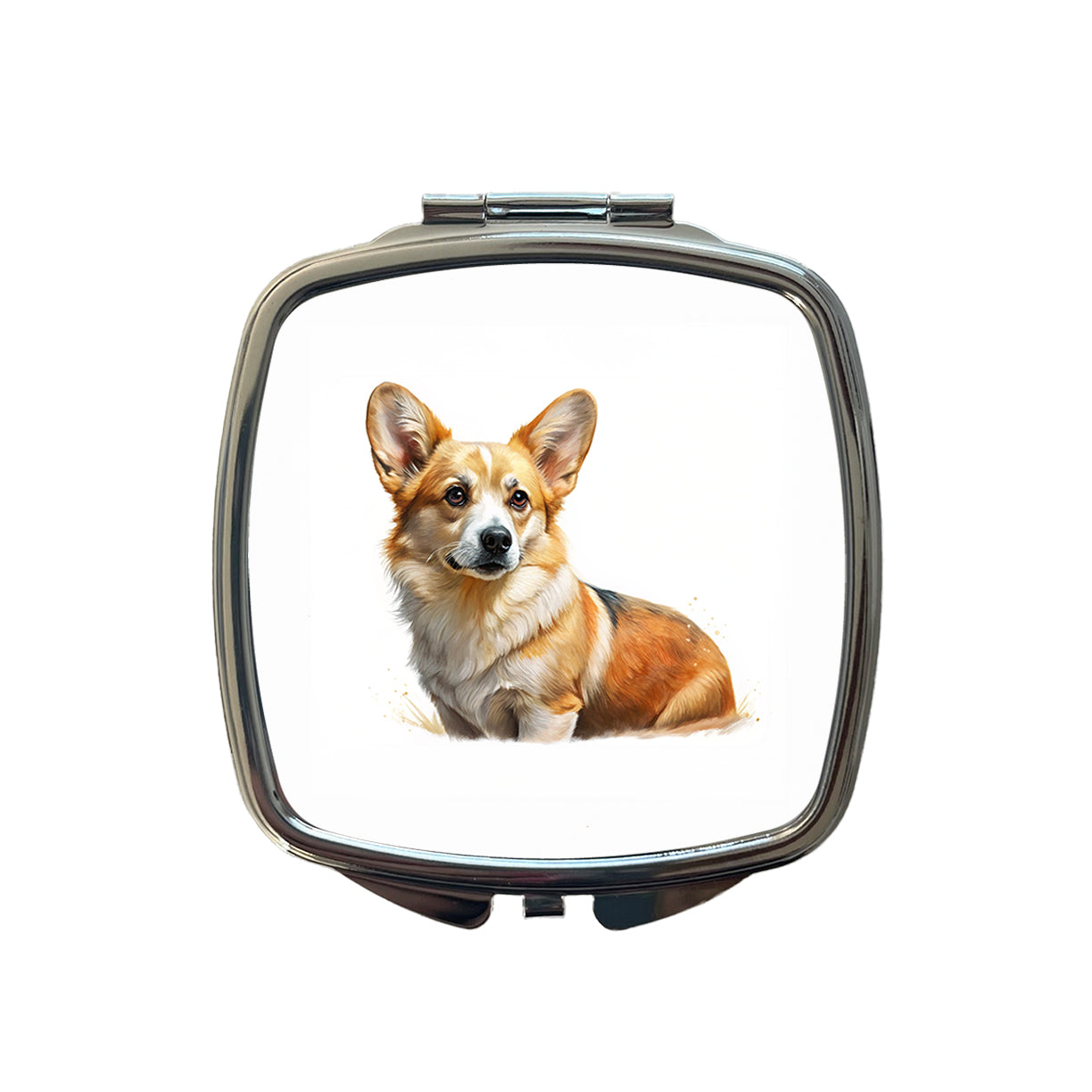 Corgi Cute Illustration Small Travel Purse Handbag Pocket Makeup Compact Mirror