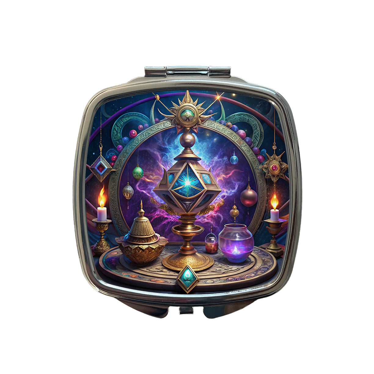 Magical Arcane Sorcerer Arts Small Travel Purse Handbag Pocket Makeup Compact Mirror
