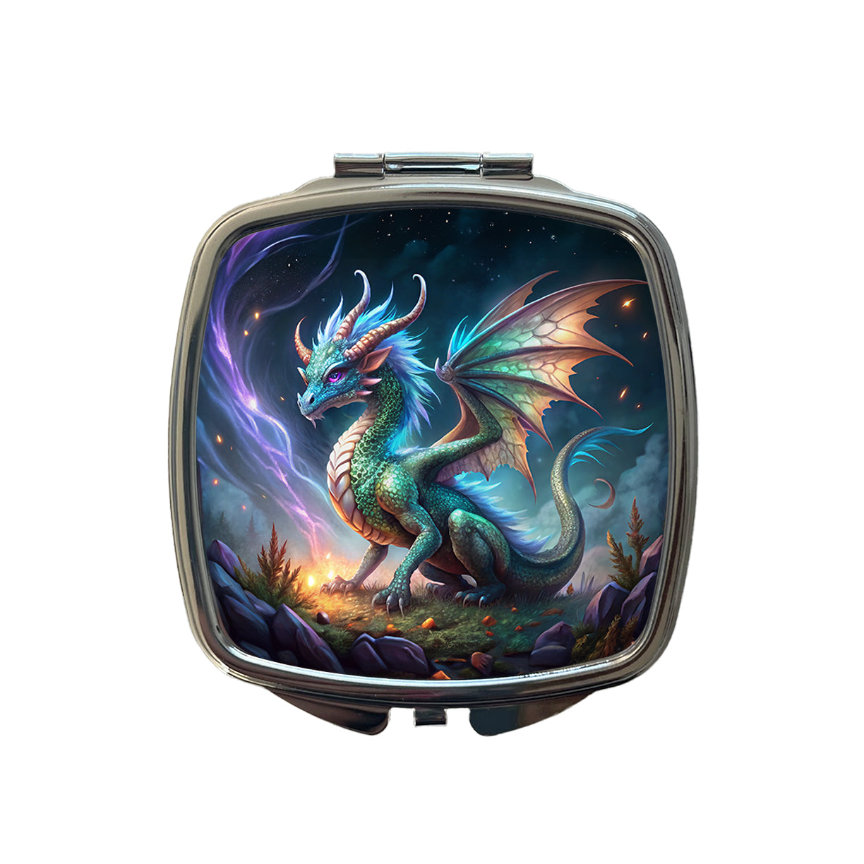 Magical Dragon Small Travel Purse Handbag Pocket Makeup Compact Mirror