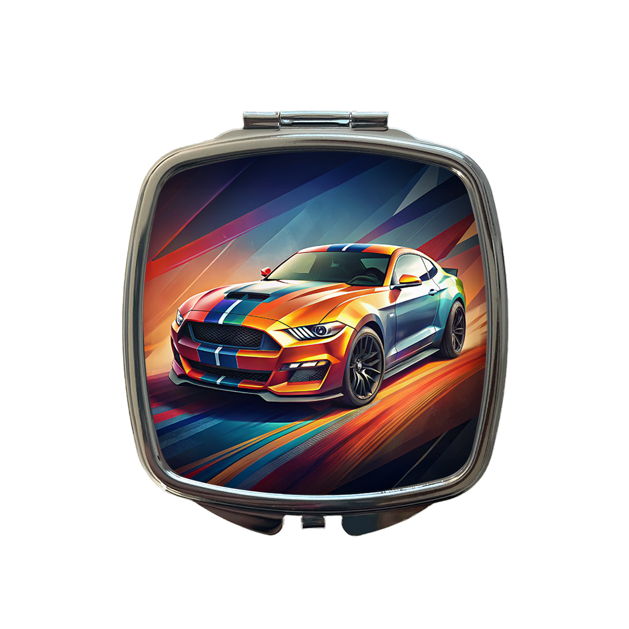 Modern Muscle Car Art Small Travel Purse Handbag Pocket Makeup Compact Mirror