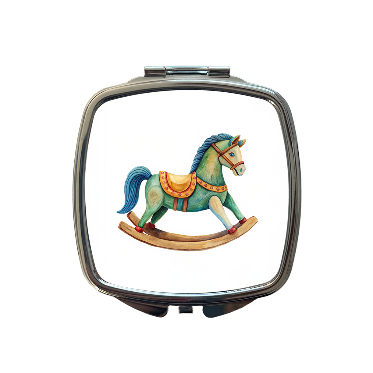 Rocking Horse For A Boy Small Travel Purse Handbag Pocket Makeup Compact Mirror