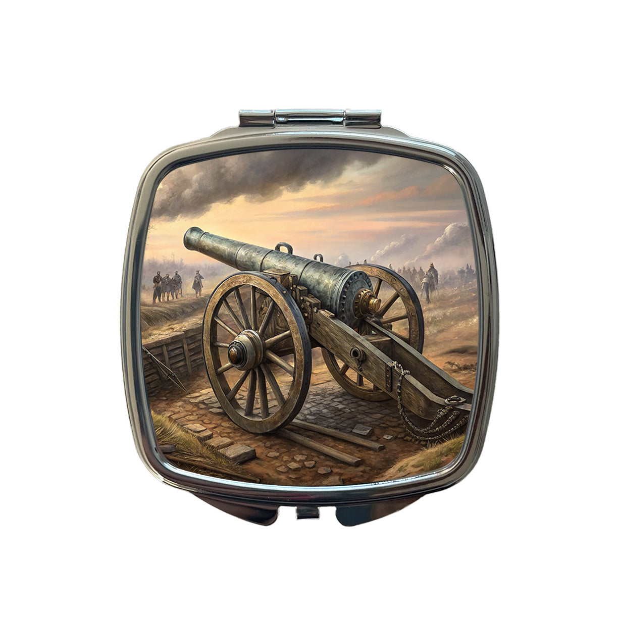 US Civil War Military Cannon Small Travel Purse Handbag Pocket Makeup Compact Mirror