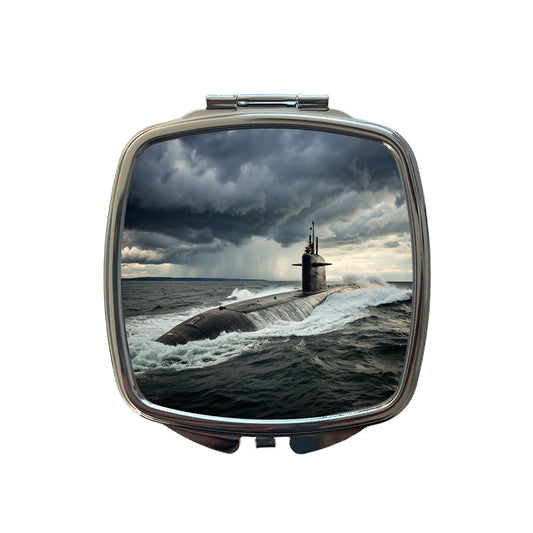 US Nuclear Submarine Underway Small Travel Purse Handbag Pocket Makeup Compact Mirror