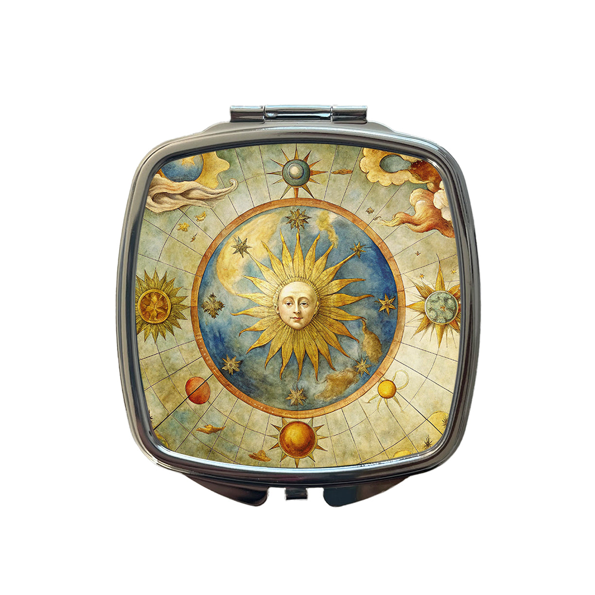 Vintage Sun Moon Celestial Map Small Travel Purse Handbag Pocket Makeup Compact Mirror