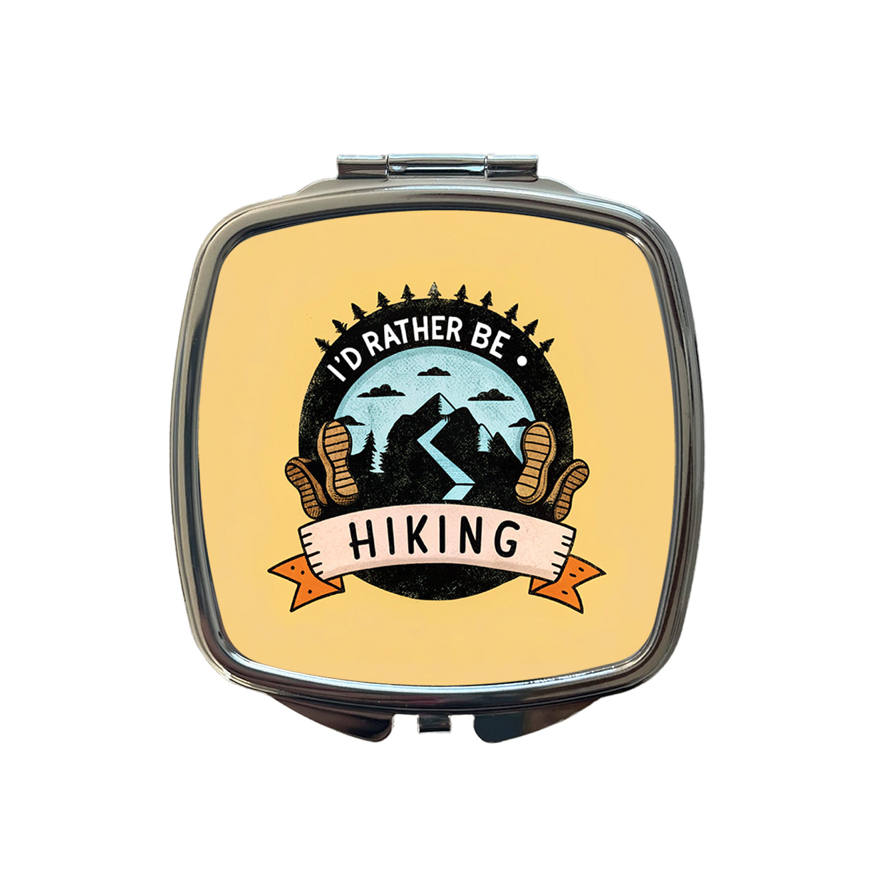 I'd Rather Be Hiking Small Travel Purse Handbag Pocket Makeup Compact Mirror