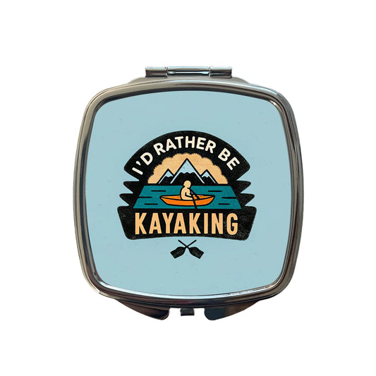 I'd Rather Be Kayaking Small Travel Purse Handbag Pocket Makeup Compact Mirror