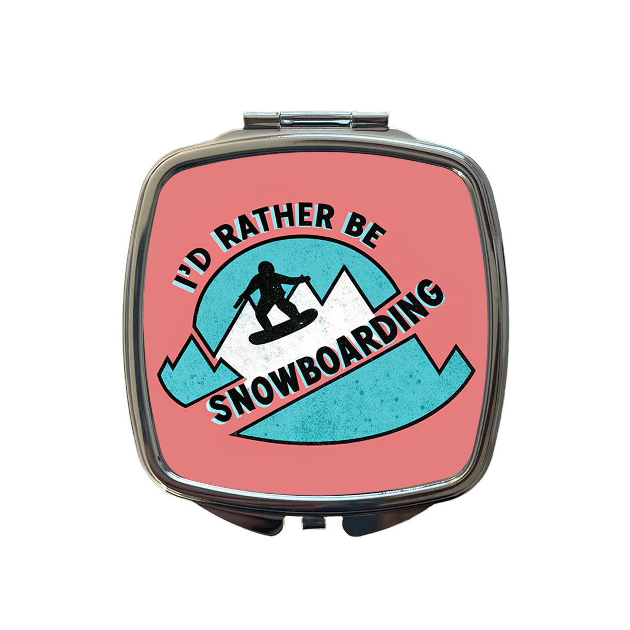 I'd Rather Be Snow Boarding Small Travel Purse Handbag Pocket Makeup Compact Mirror