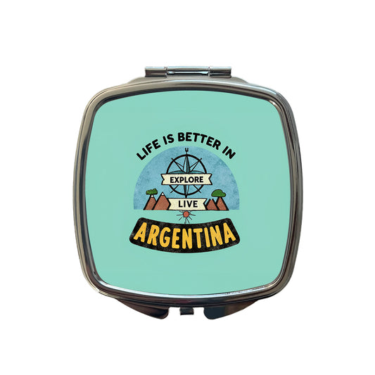 Life Is Better In Argentina Small Travel Purse Handbag Pocket Makeup Compact Mirror