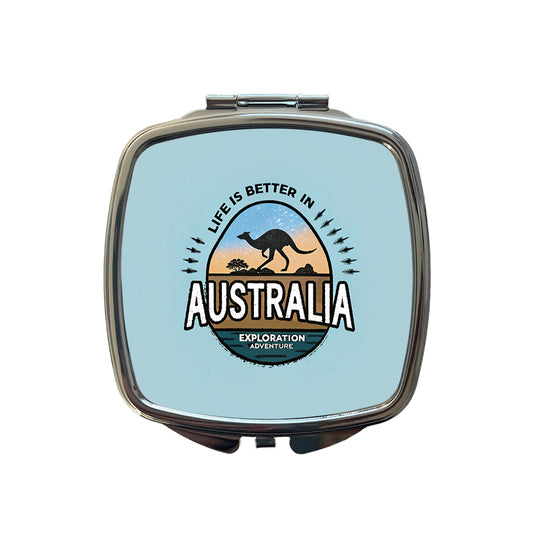 Life Is Better In Australia Small Travel Purse Handbag Pocket Makeup Compact Mirror