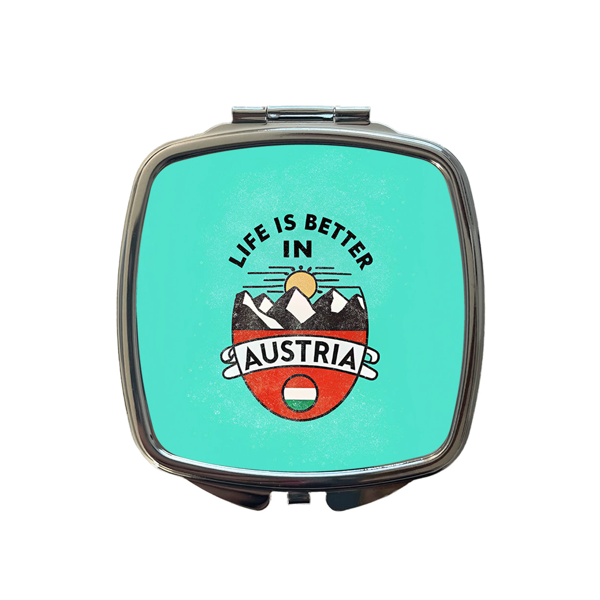 Life Is Better In Austria Small Travel Purse Handbag Pocket Makeup Compact Mirror