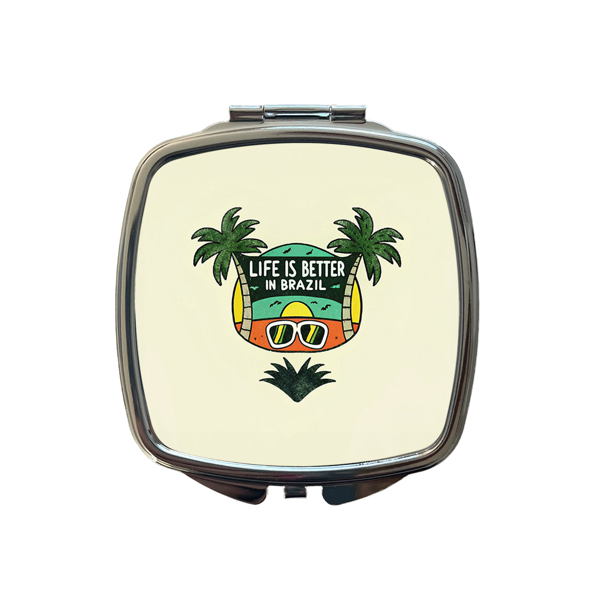 Life Is Better In Brazil Small Travel Purse Handbag Pocket Makeup Compact Mirror