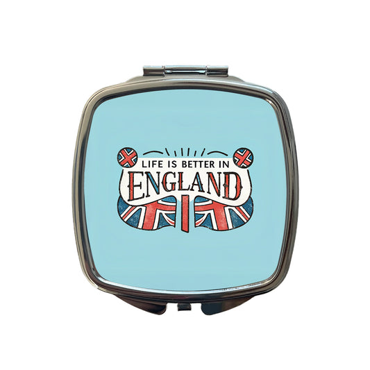 Life Is Better In England Small Travel Purse Handbag Pocket Makeup Compact Mirror