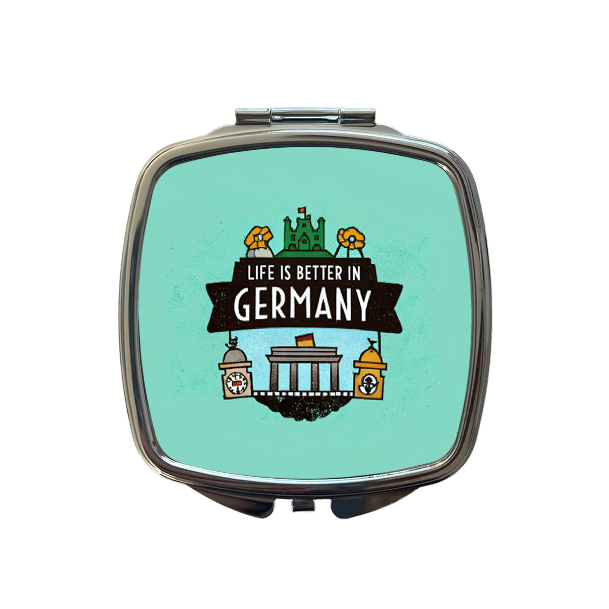 Life Is Better In Germany Small Travel Purse Handbag Pocket Makeup Compact Mirror