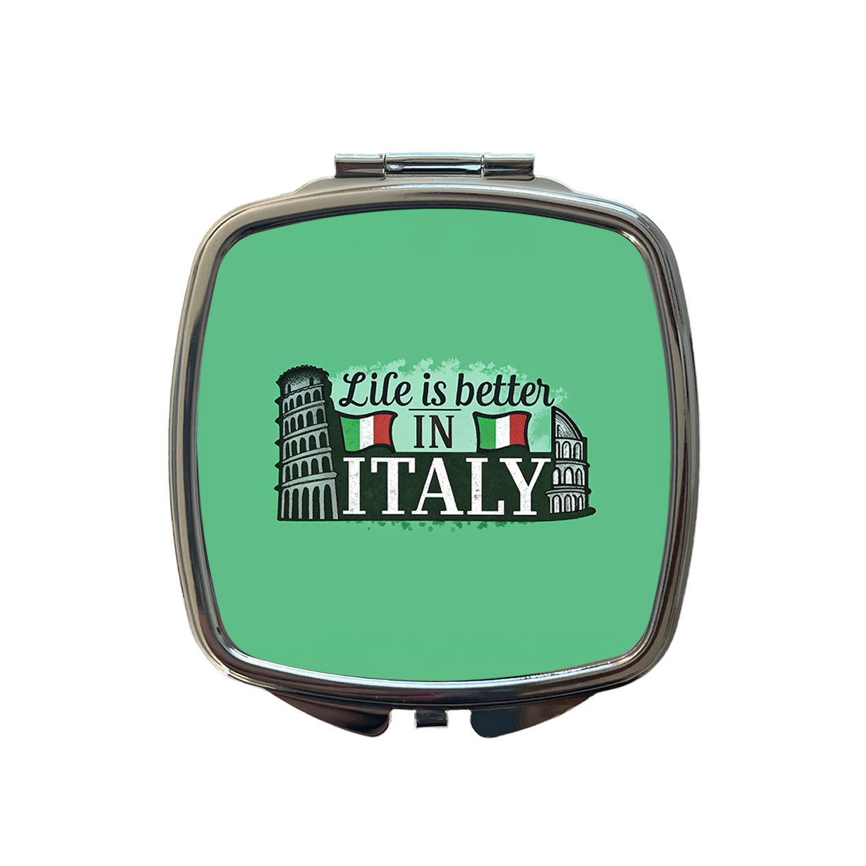 Life Is Better In Italy Small Travel Purse Handbag Pocket Makeup Compact Mirror