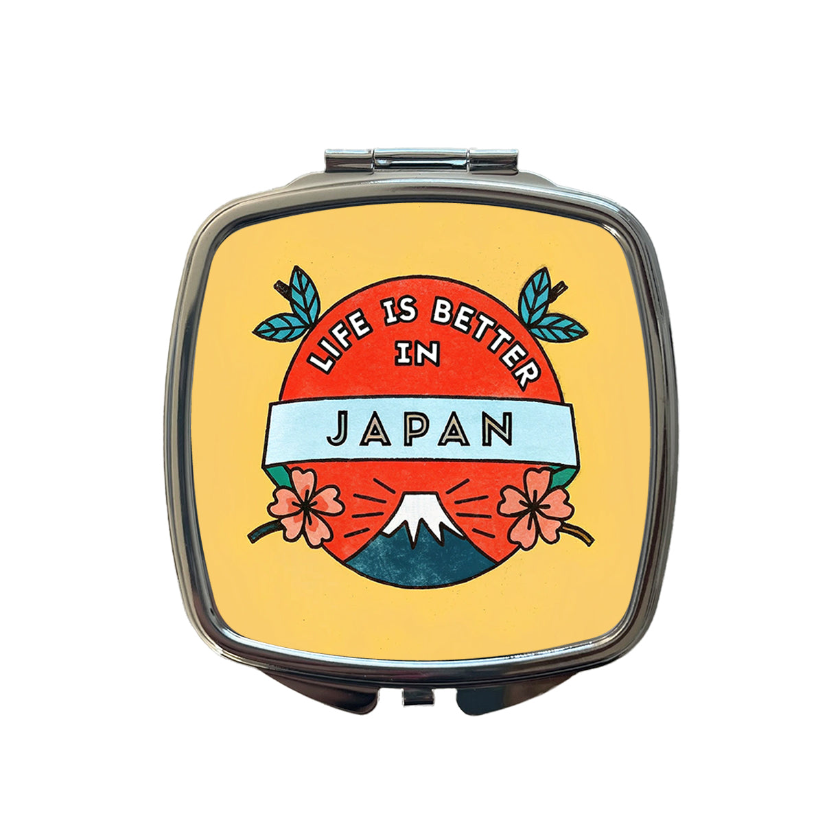Life Is Better In Japan Small Travel Purse Handbag Pocket Makeup Compact Mirror