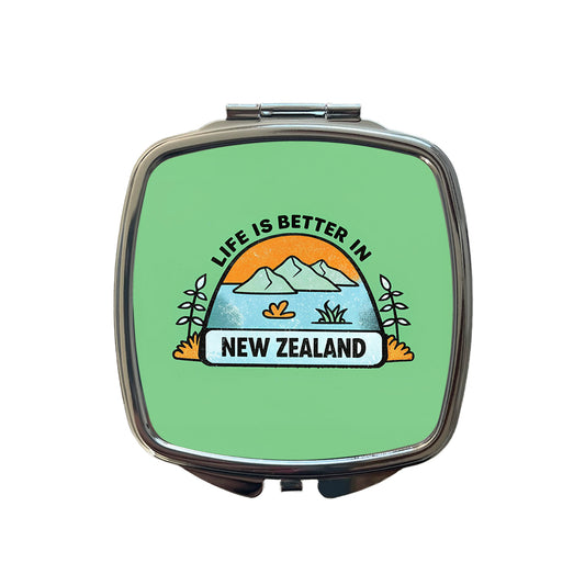 Life Is Better In New Zealand Small Travel Purse Handbag Pocket Makeup Compact Mirror