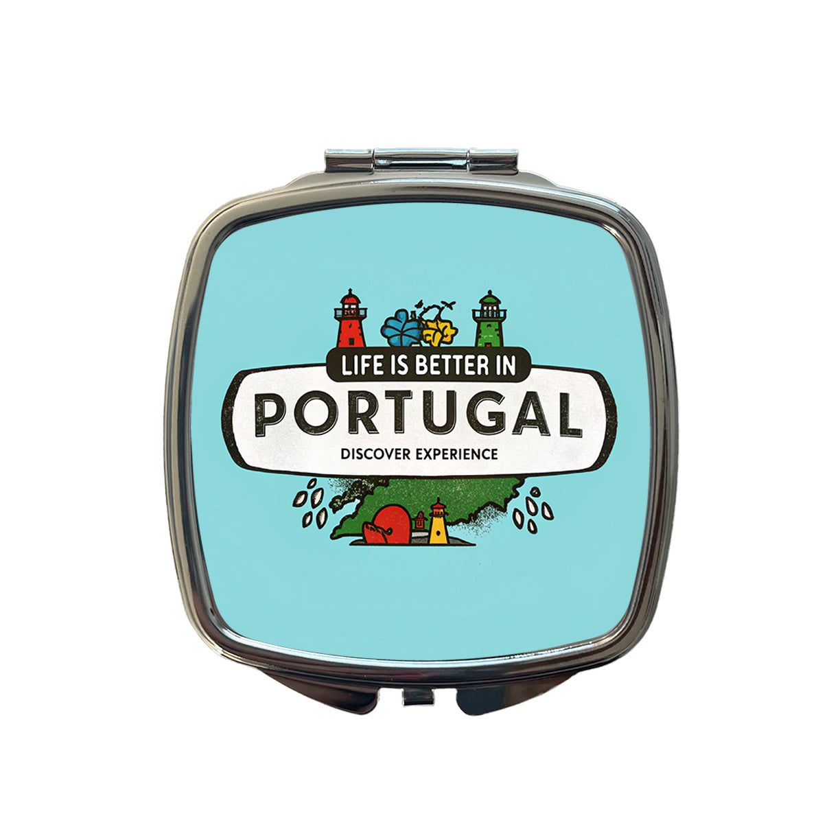 Life Is Better In Portugal Small Travel Purse Handbag Pocket Makeup Compact Mirror
