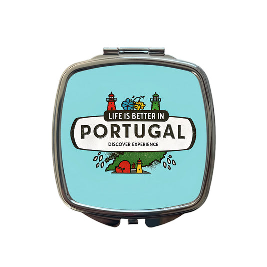 Life Is Better In Portugal Small Travel Purse Handbag Pocket Makeup Compact Mirror