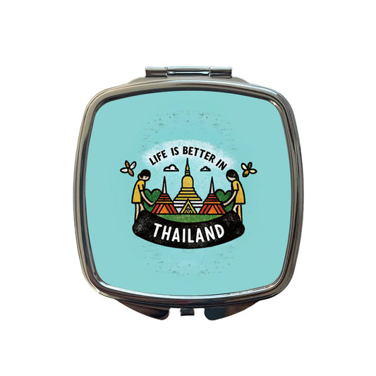 Life Is Better In Thailand Small Travel Purse Handbag Pocket Makeup Compact Mirror