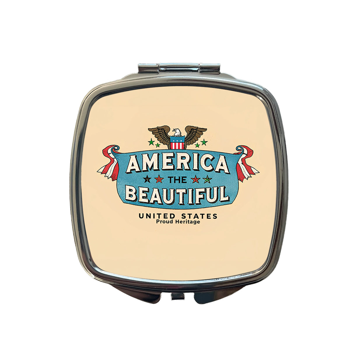 America The Beautiful United States Proud Heritage Small Travel Purse Handbag Pocket Makeup Compact Mirror