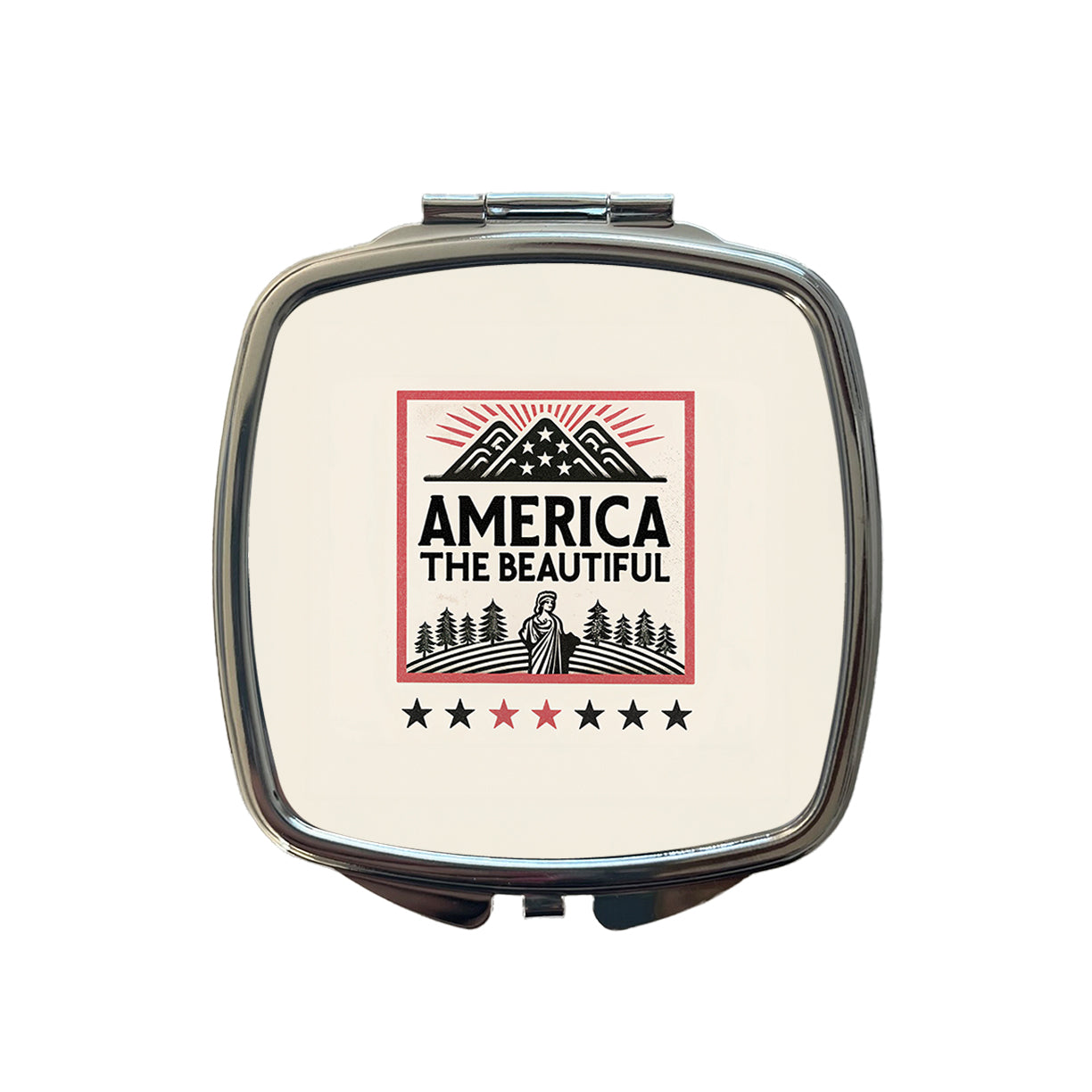America The Beautiful United States USA Small Travel Purse Handbag Pocket Makeup Compact Mirror