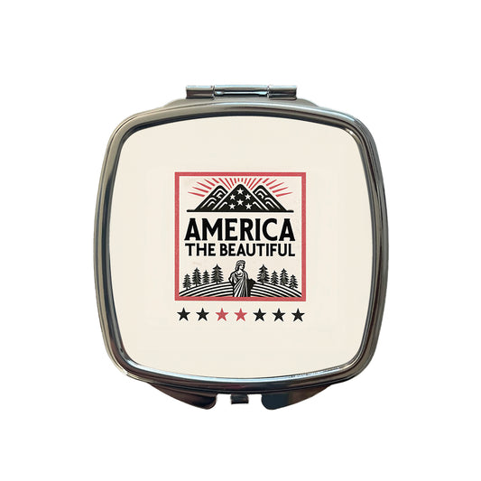 America The Beautiful United States USA Small Travel Purse Handbag Pocket Makeup Compact Mirror