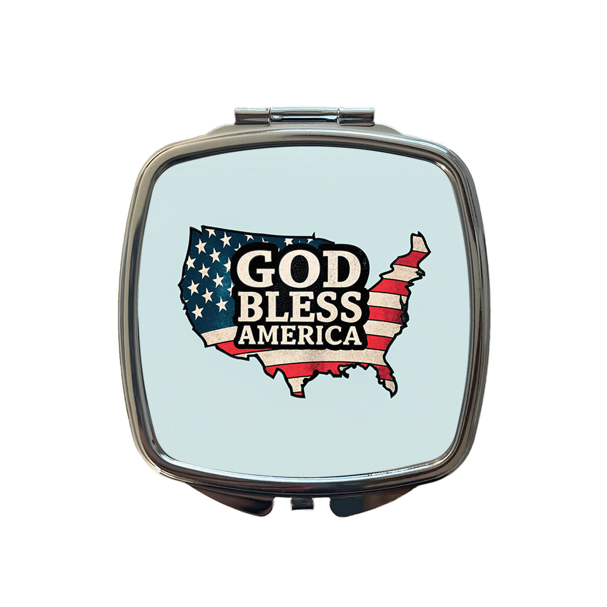 God Bless America Cute USA United States Small Travel Purse Handbag Pocket Makeup Compact Mirror