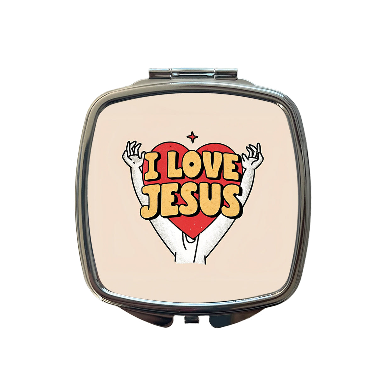 I Love Jesus Small Travel Purse Handbag Pocket Makeup Compact Mirror