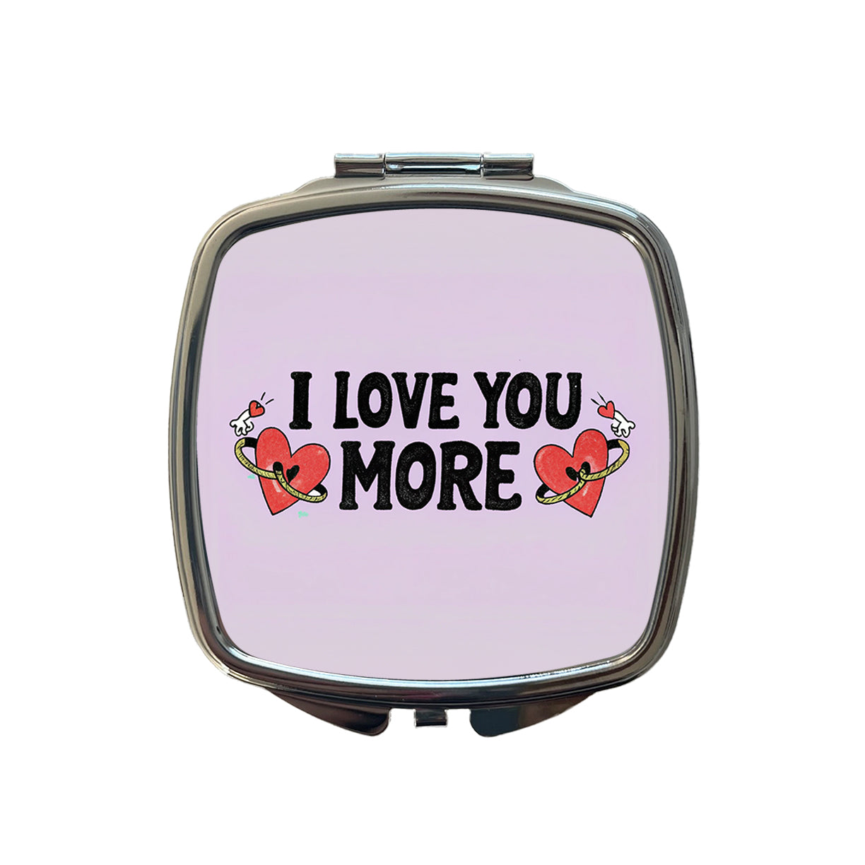 I Love You More Purple Small Travel Purse Handbag Pocket Makeup Compact Mirror