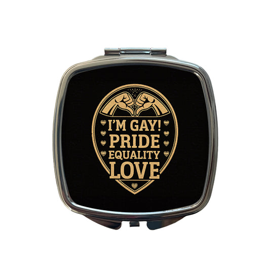 I'm Gay Pride Equality Love Small Travel Purse Handbag Pocket Makeup Compact Mirror