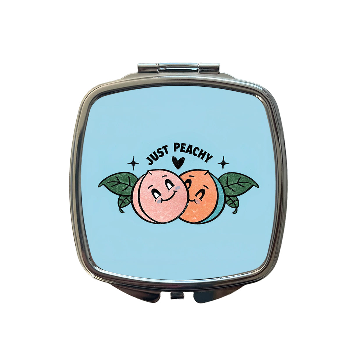 Just Peachy Adorable Small Travel Purse Handbag Pocket Makeup Compact Mirror