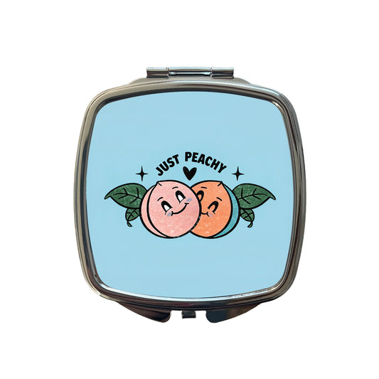 Just Peachy Adorable Small Travel Purse Handbag Pocket Makeup Compact Mirror
