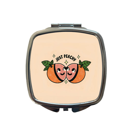 Just Peachy Cute Small Travel Purse Handbag Pocket Makeup Compact Mirror