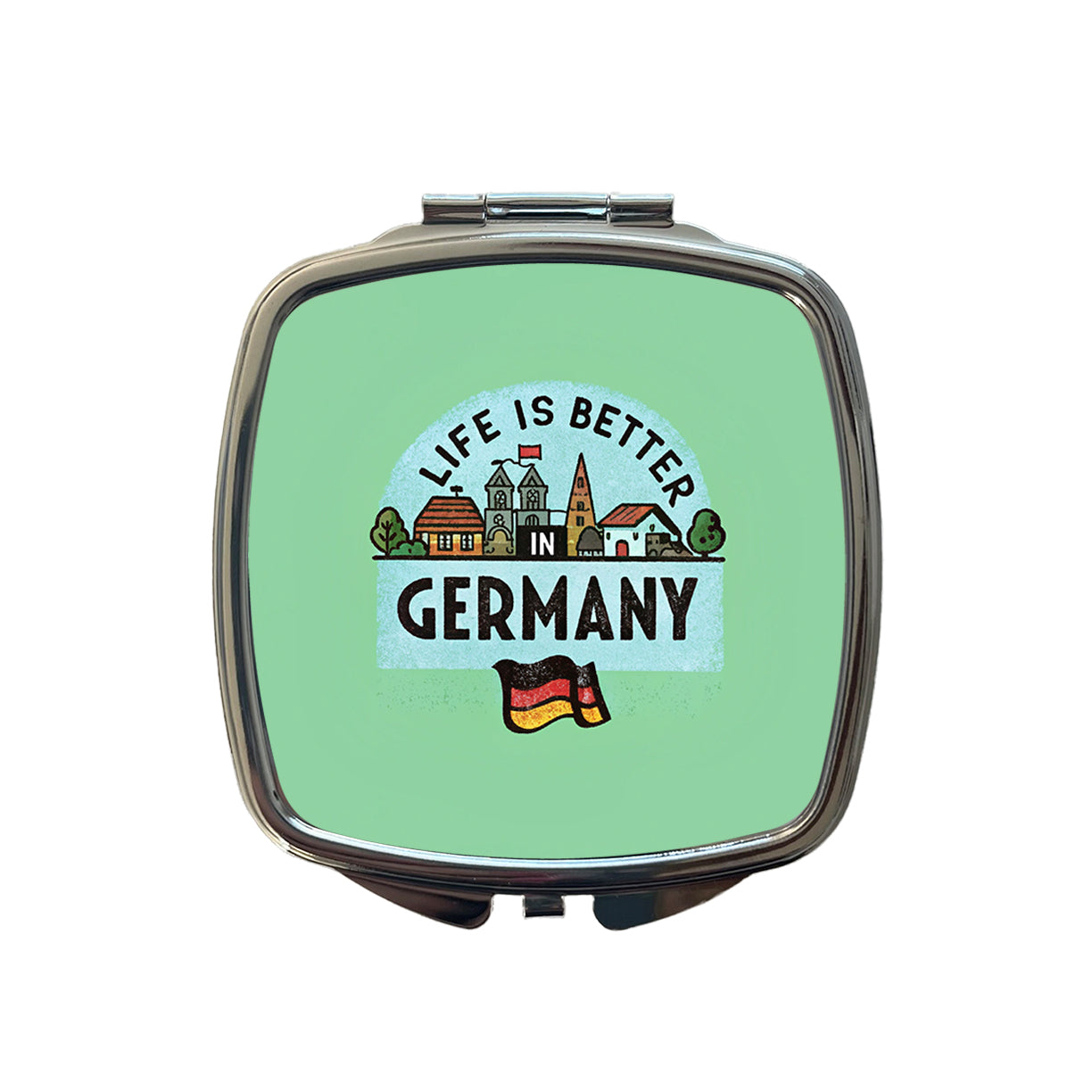Life Is Better In Germany Flag Small Travel Purse Handbag Pocket Makeup Compact Mirror