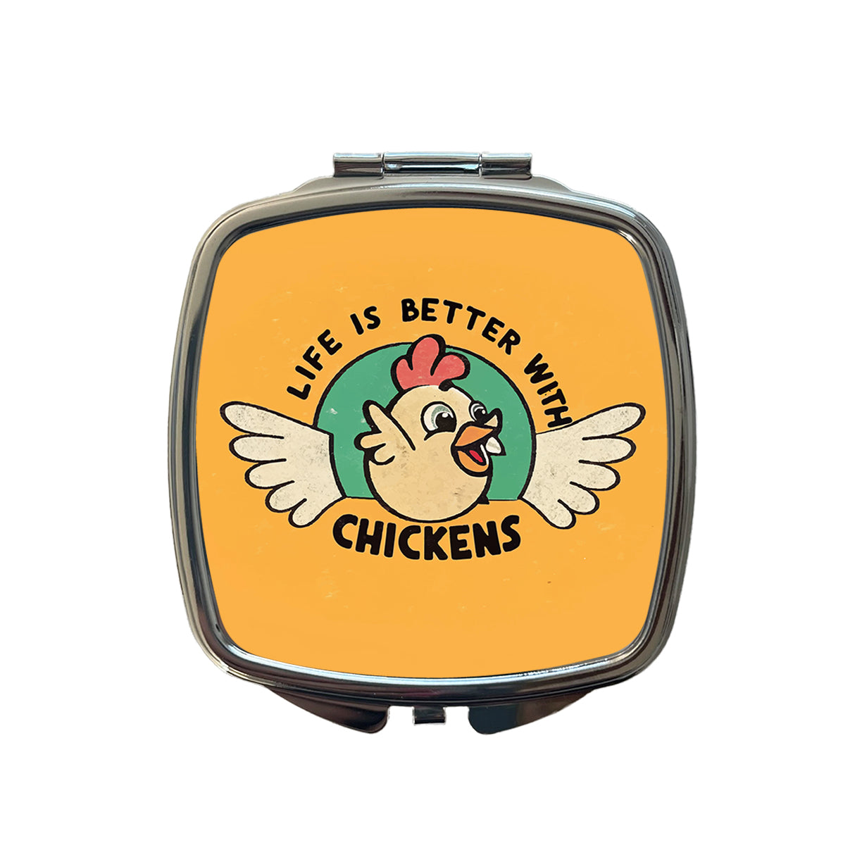 Life Is Better With Chickens Small Travel Purse Handbag Pocket Makeup Compact Mirror