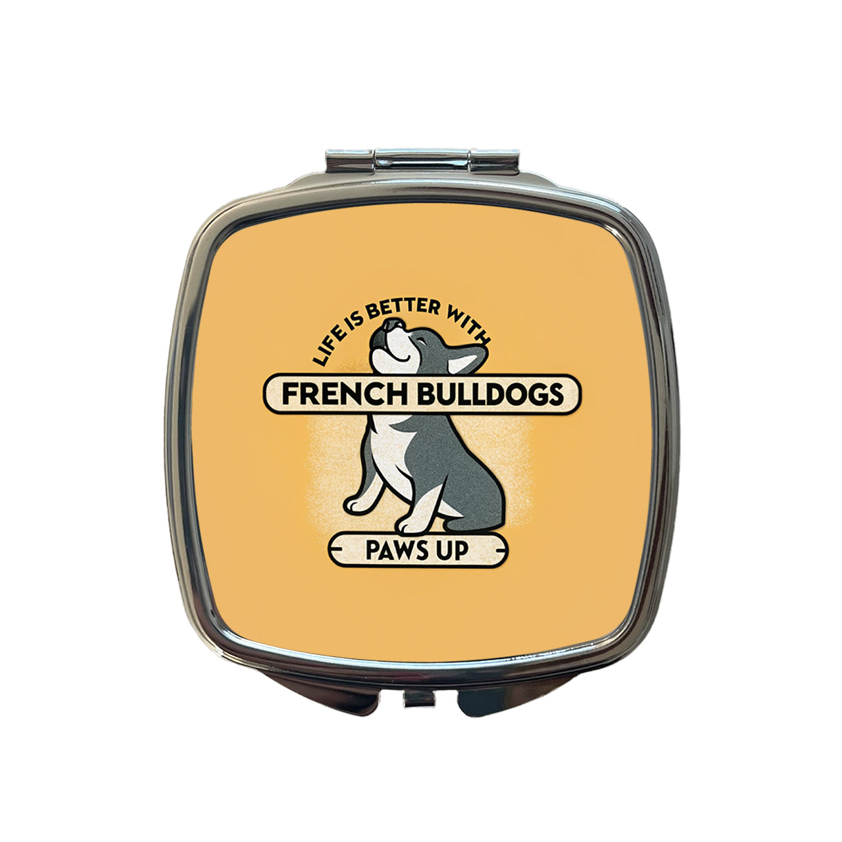 Life Is Better With French Bulldogs Dogs Small Travel Purse Handbag Pocket Makeup Compact Mirror