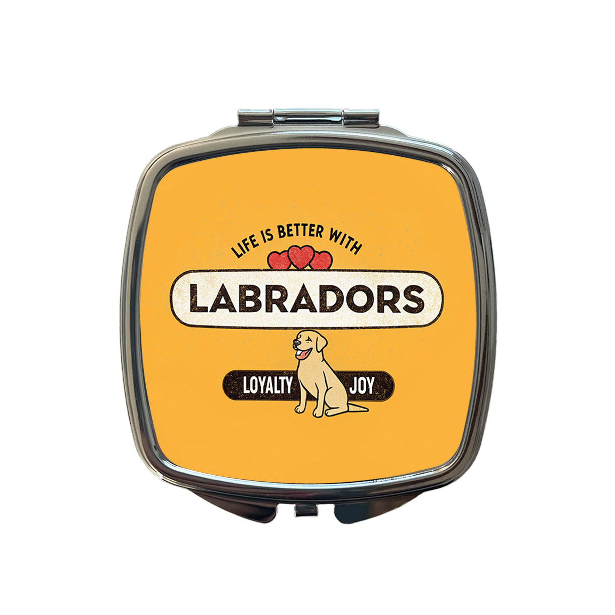 Life Is Better With Labrador Retrievers Dogs Small Travel Purse Handbag Pocket Makeup Compact Mirror