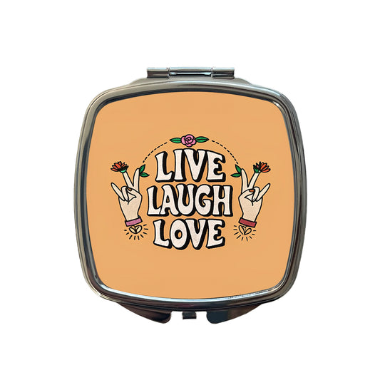 Live Laugh Love Small Travel Purse Handbag Pocket Makeup Compact Mirror